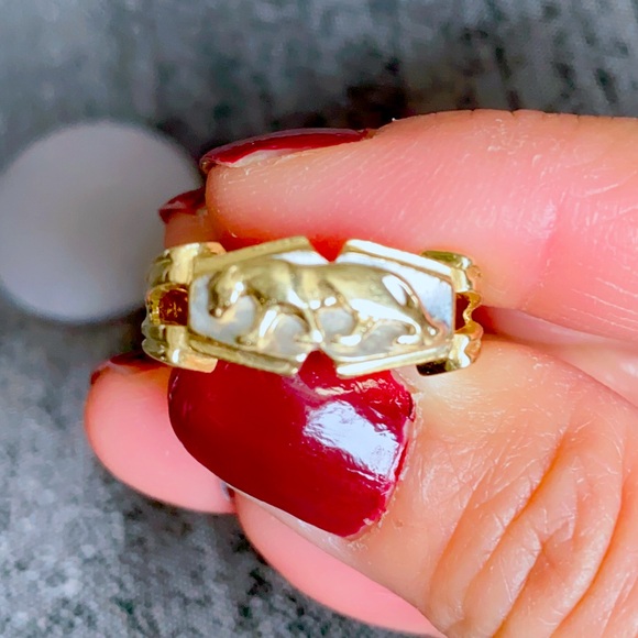 14K Yellow & White Gold Puma Band Ring - Picture 5 of 9